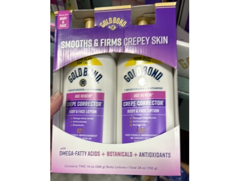 Gold Bond Age Renew Crepe Corrector Body & Face Lotion, Omega-Fatty Acids + Botanicals + Antioxidants, 28 oz/792 g, Pack Of 2
