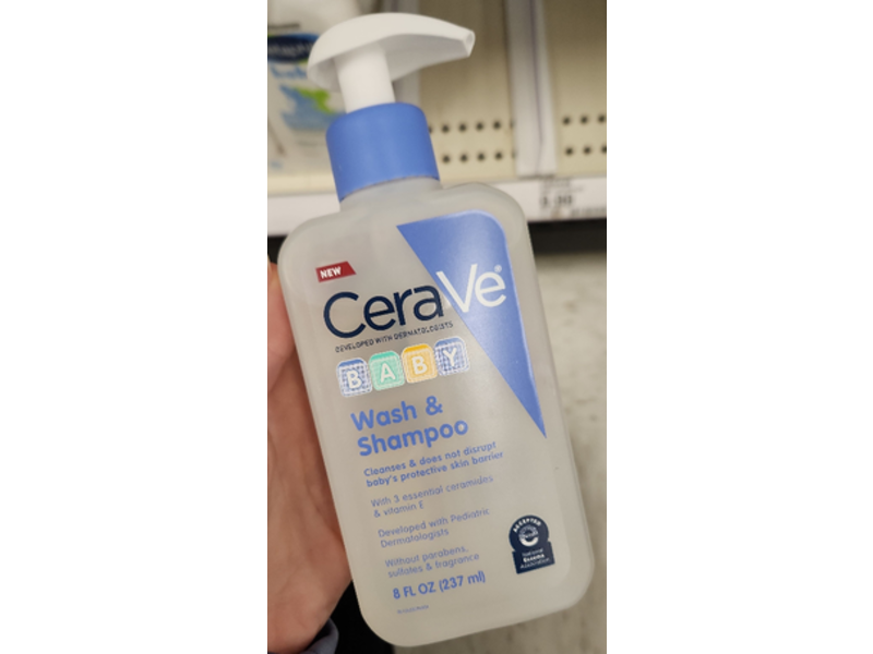 Cerave Baby Wash & Shampoo, 3 Essential Ceramides & Vitamin E, 8 fl oz/237 mL