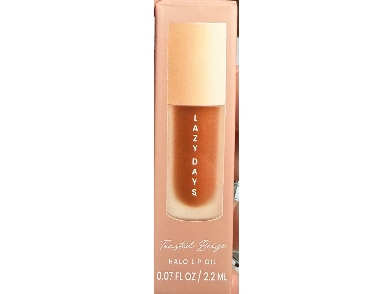 Lazy Days Halo Lip Oil, Toasted Beige, 0.07 fl oz/2.2 mL