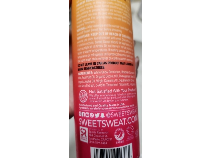Sports Research Sweet Sweat Workout Enhancer, Tropical, 6.4 fl oz/182 g