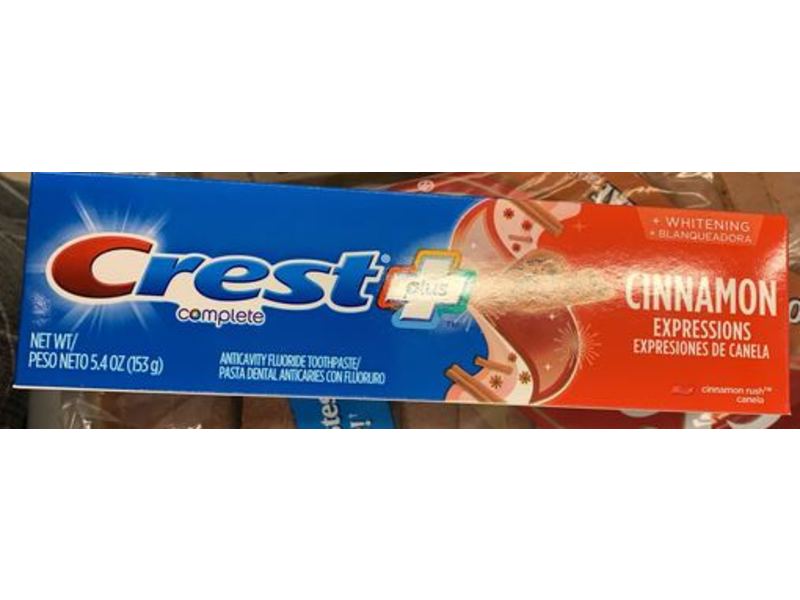 Crest Plus Complete Whitening Toothpaste, Cinnamon Expressions, 5.4 oz/153 g, Pack Of 2