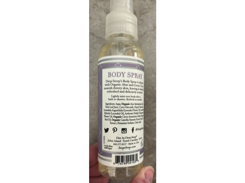 Deep Steep Premium Beauty Body Spray, Lavender Chamomile, 4 fl oz/118 mL