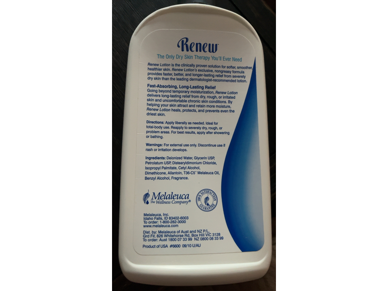 Melaleuca Renew Intensive Skin Therapy Moisturizing Lotion, 20 fl oz/591 mL