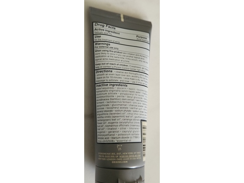 Origins Clear Improvement Blackhead Clearing Face Mask To Scrub, Salicylic Acid, 2.5 fl oz/75 mL