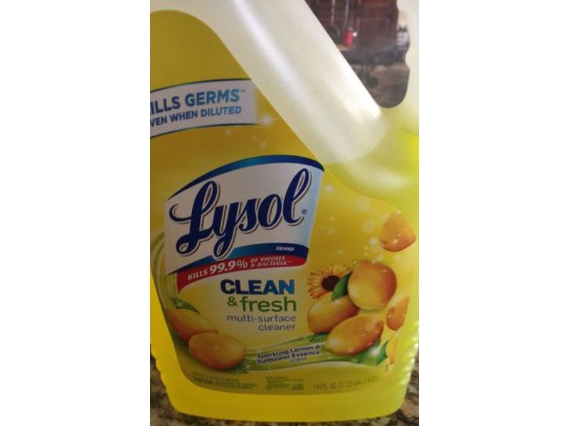 Lysol Clean & Fresh Multi-Surface Cleaner, Sparkling Lemon & Sunflower Essence Scent, 144 fl oz/4.26 L