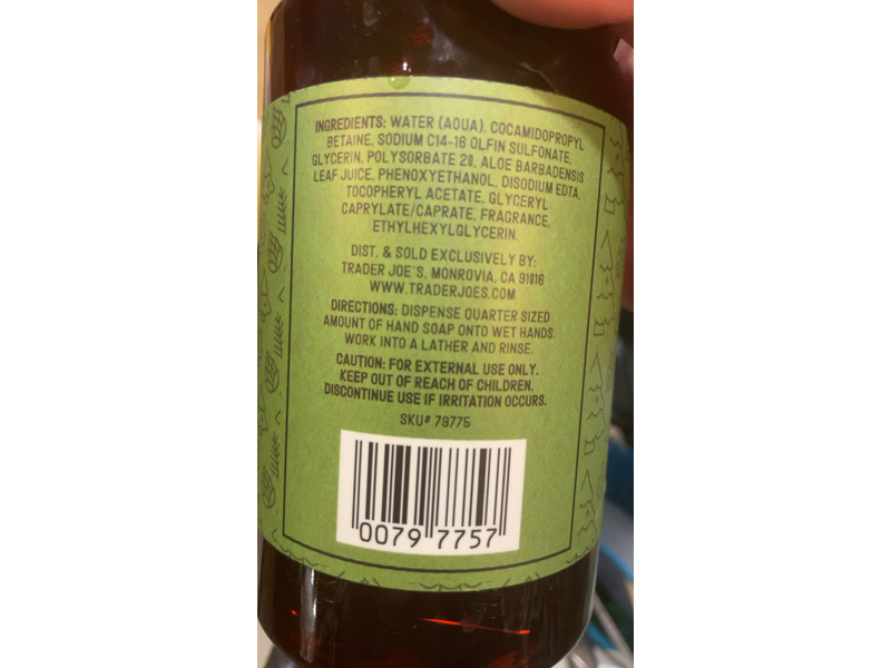 Trader Joe's Hand Soap, Cedar Balsam, 16 fl oz/473 mL