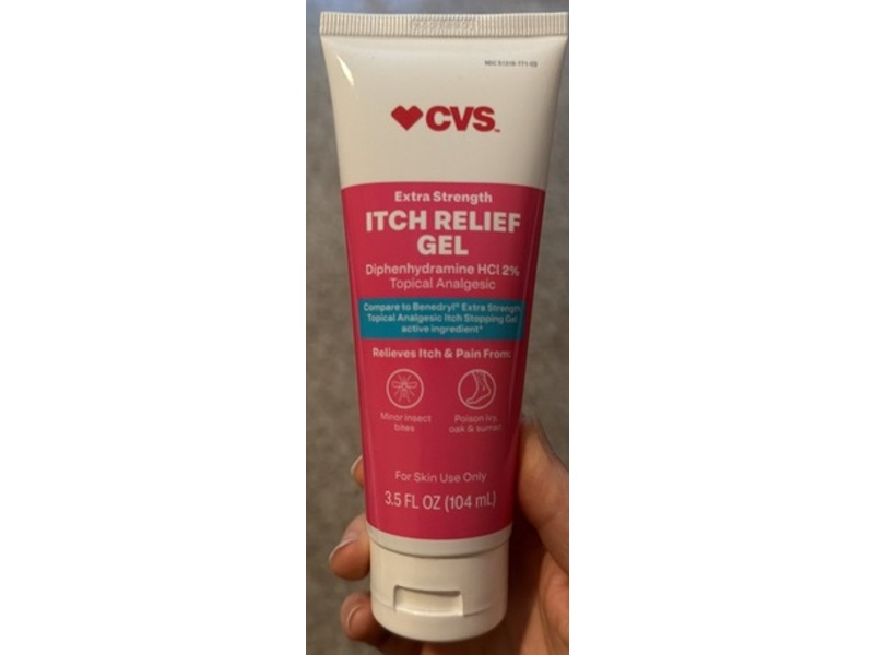 CVS Extra Strength Itch Relief Gel, Diphenhydramine HCl, 3.5 fl oz/104 mL