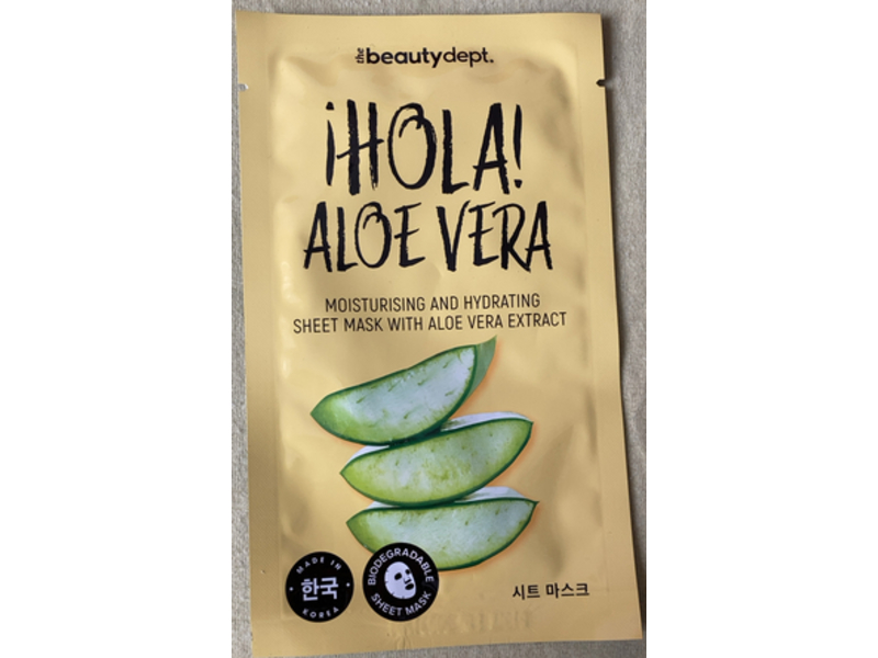 The Beautydept I Hola Aloevera Moisturizing & Hydrating Sheet Mask, Aloevera Extract, 20 mL