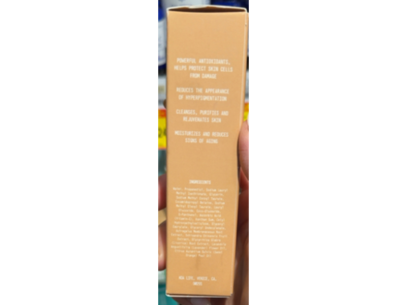 Koa Life Brightening Facial Cleanser, Vitamin C, 1.7 fl oz/50 mL