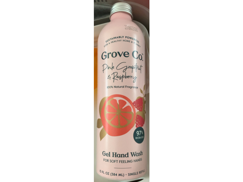 Grove Co. Gel Hand Wash, Pink Grapefruit & Raspberry, 13 fl oz/384 mL