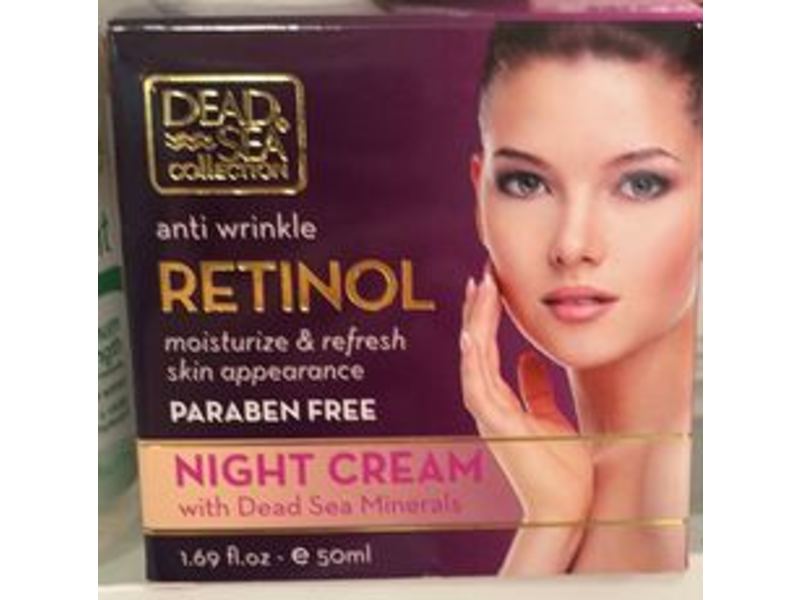 Dead Sea Collection Retinol Anti Wrinkle Night Cream, Paraben Free, 1.69 fl oz/50 mL