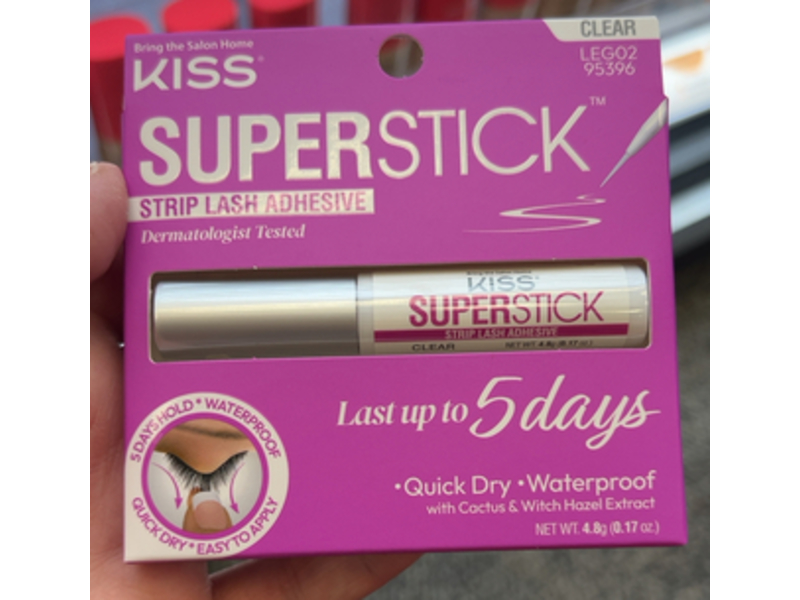 Kiss Super Stick Strip Lash Adhesive, Clear, 0.17 oz/4.8 g
