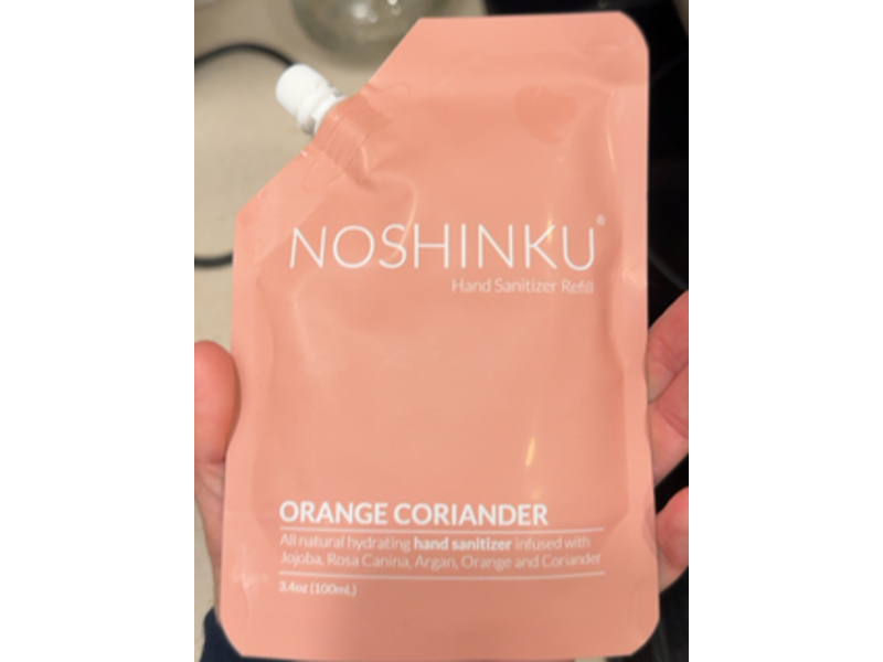 Noshinku Hand Sanitizer Refill, Orange Coriander, 3.4 oz/100 mL