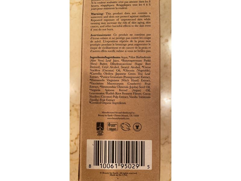 Beauty by Earth Self Tanner Tanning Lotion, Fair To Medium, 7.5 fl oz/222 mL