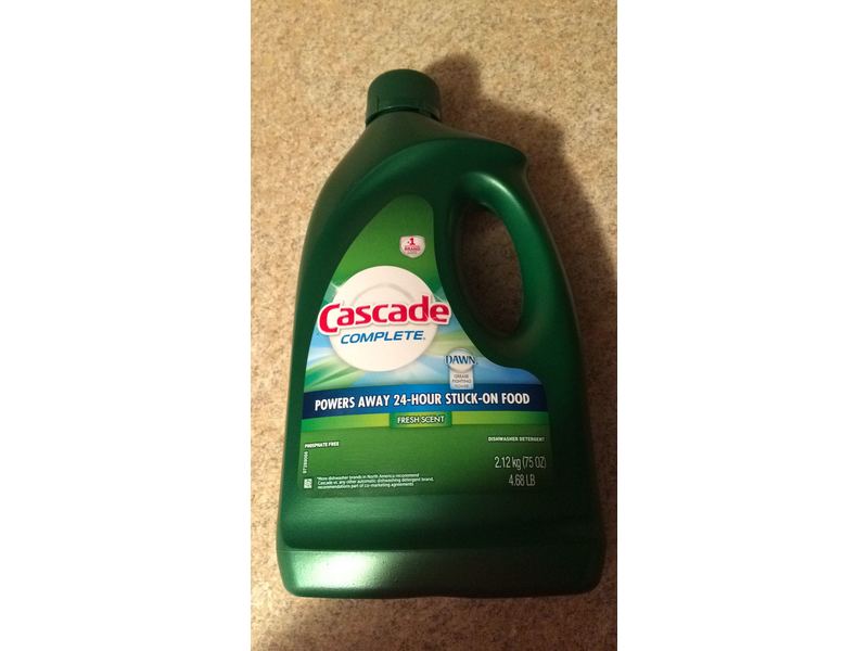 Cascade Complete Gel Dishwasher Detergent, Fresh Scent, 75 oz/2.12 kg