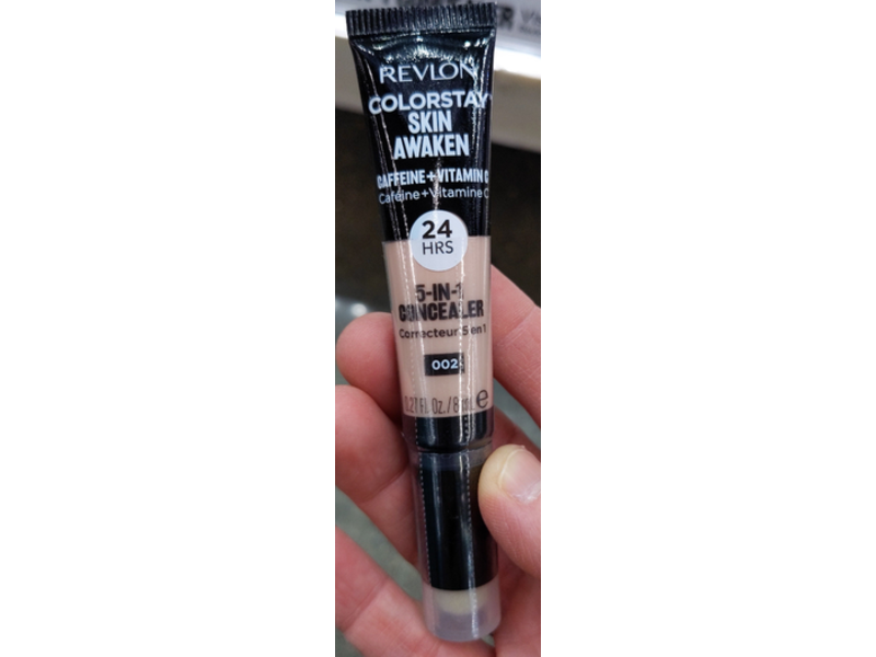 Revlon Colorstay Skin Awaken 5 In 1 Concealer, Caffeine + Vitamin C, 002 Universal Brightener, 0.27 fl oz/8 mL