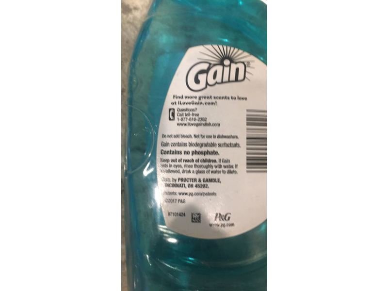 Gain Ultra Dishwashing Liquid, Honey Berry Hula, 21.6 fl oz/638 mL