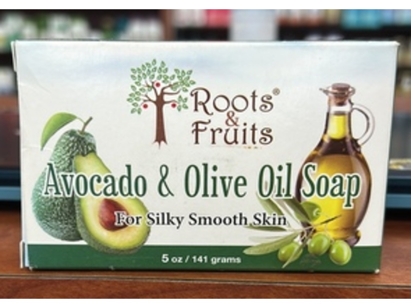 Roots & Fruits Bar Soap, Avocado & Olive Oil, 5 oz/141 g