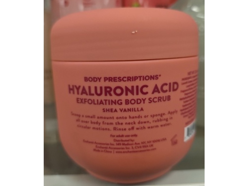 Body Prescriptions Hyaluronic Acid Exfoliating Body Scrub, Shea Vanilla, 23.6 oz/670 g