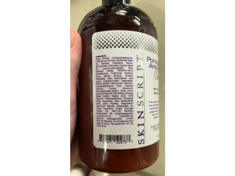 Skin Script Pomegranate Antioxidant Cleanser, Aloe + Jojoba & Grape Seed, 16 oz/480 mL