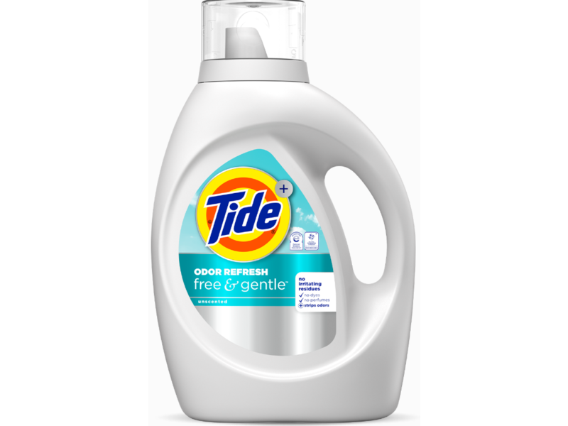 Tide Odor Refresh Free & Gentle Detergent, Unscented, 65 Loads, 92 fl oz/2.72 L