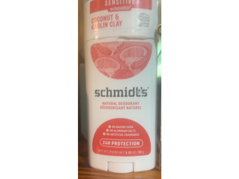 Schmidt's Natural Deodorant, Coconut & Kaolin Clay, 3.25 oz/92 g