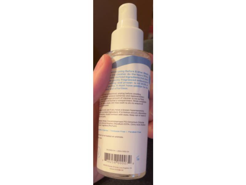 Before & After Multi - Purpose Toy Cleaner Purifying Spray, Refresh, 4 fl oz/120 mL