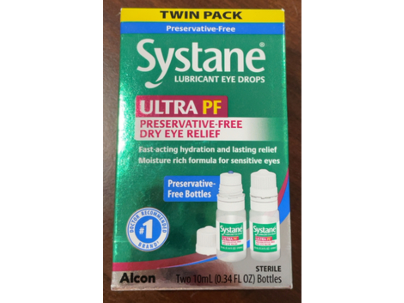 Systane Lubricant Eye Drops, 0.34 fl oz/10 mL, Pack Of 2