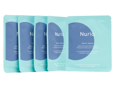 Nuria Hydrate Replenishing Biocellulose Mask, Rosebay Willowherb, 0.9 oz/25 g, Pack Of 5