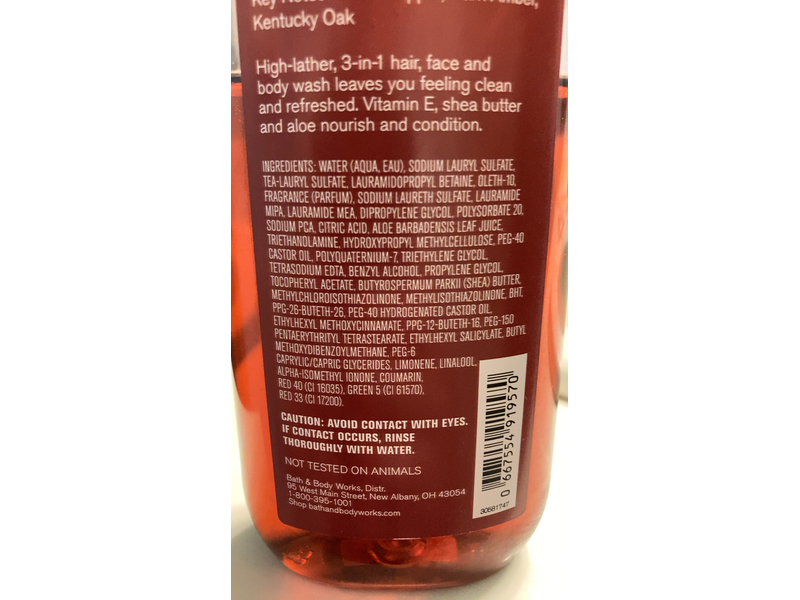Bath & Body Works Bourbon 3 In 1 Hair, Face & Body Wash, 10 fl oz/295 mL, Pack Of 2