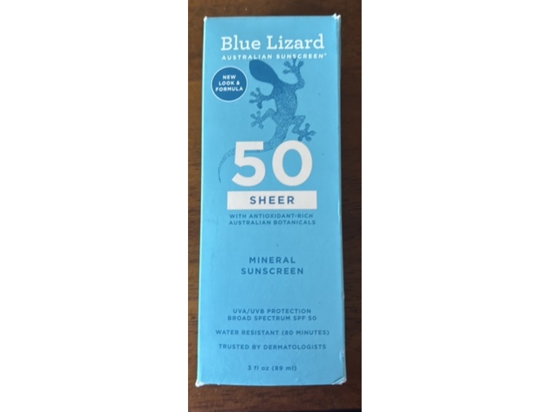 Blue Lizard Sheer Mineral Sunscreen, SPF 50, 3 fl oz/89 mL