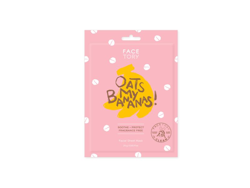Facetory Facial Sheet Mask, Oats My Bananas, 0.85 fl oz/25 g, Pack Of 5
