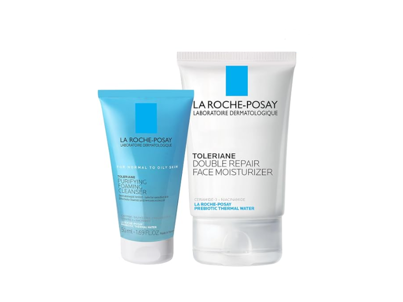 La Roche-Posay Double Repair Face Moisturizer + Toleriane Purifying Foaming Cleanser