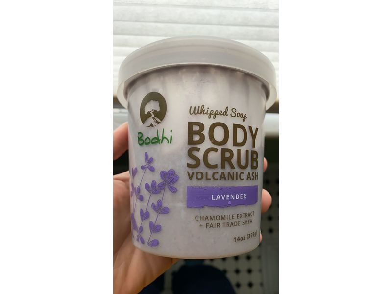 Bodhi Whipped Soap Body Scrub Volcanic Ash with Chamomile Extract and Fair Trade Shea - Lavender - 14oz