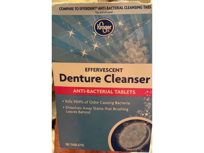 Kroger Denture Cleanser, Anti-Bacterial Tablets, 90 Counts
