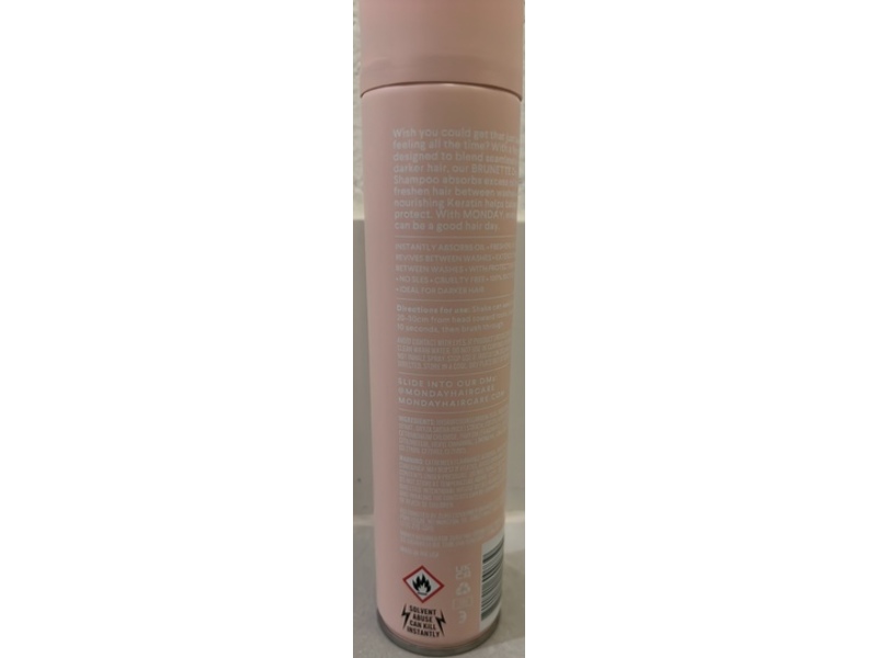 Monday Haircare Brunette Dry Shampoo, Keratin, 5.1 oz/145 g
