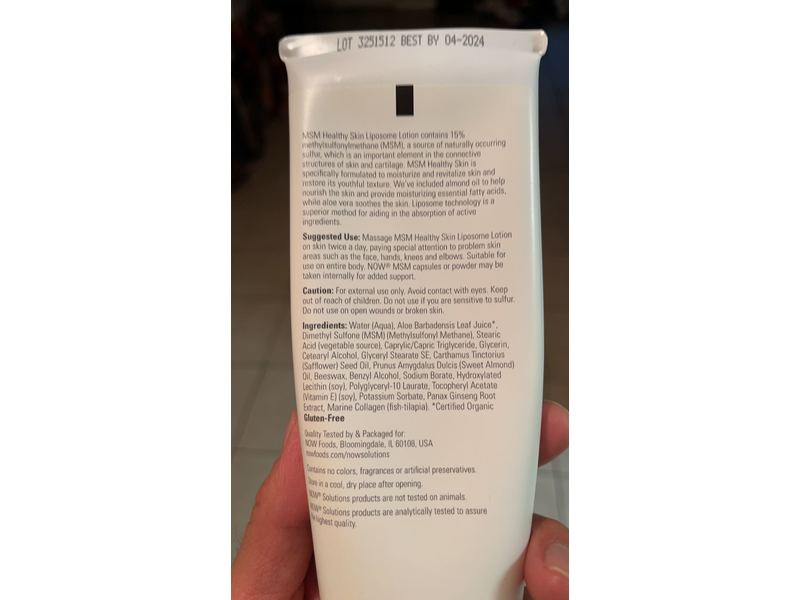 Now Msm Healthy Skin Liposome Lotion Rejuvenating Cream, 8 fl oz/237 mL