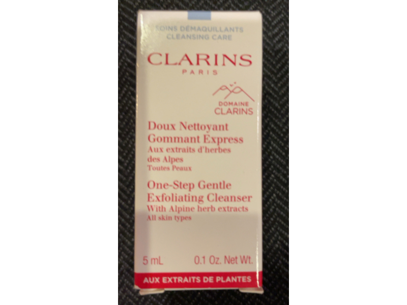 Clarins One-Step Gentle Exfoliating Cleanser, Alpine Herb Extracts, 0.1 oz/5 mL