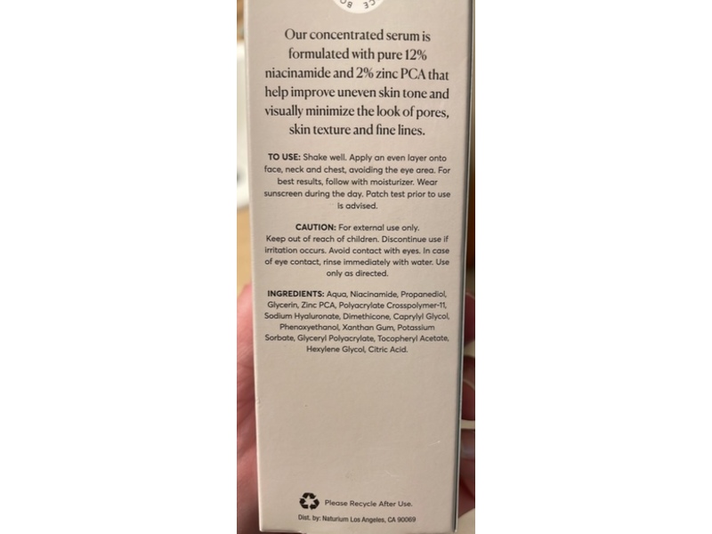 Naturium Niacinamide Serum 12% Plus Zinc 2%, 2 fl oz/60 mL