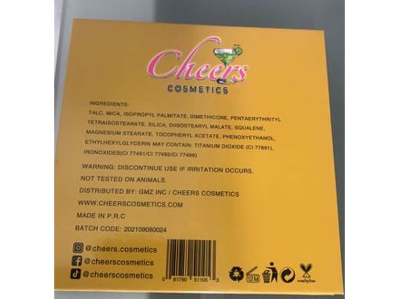 Cheers Cosmetics Eyeshodow Palette, Hawaiian Sunset