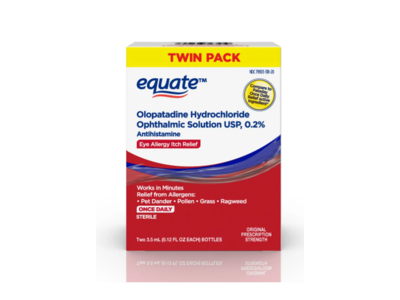 Equate Olopatadine Hydrochloride Ophthalmic Solution USP 02%, 0.12 fl oz/3.5 mL, 2 Pack