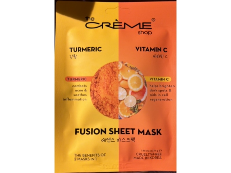 The Creme Shop Fusion Sheet Mask, Turmeric & Vitamin C, 0.88 oz/25 g