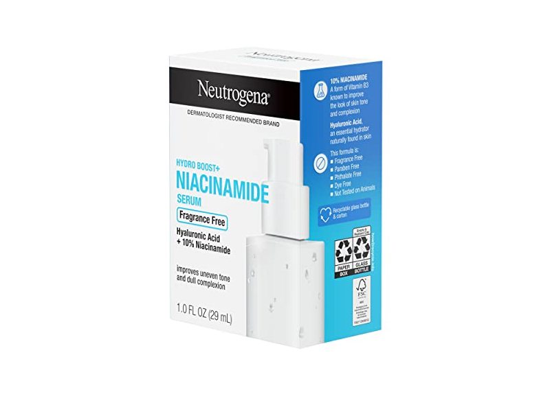 Neutrogena Hydro Boost+ 10% Niacinamide Serum, Fragrance Free, 1 fl oz/29 mL