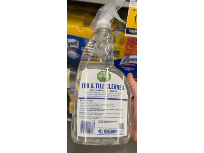 Open Nature Tub & Tile Cleaner, 32 fl oz/946 mL