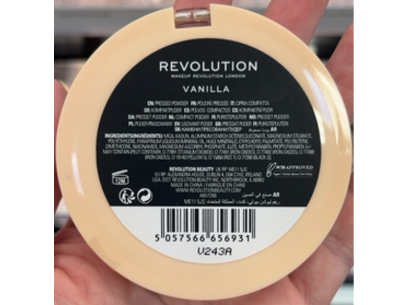Makeup Revolution Reloaded Pressed Powder, Vanilla, 0.21oz,6 g
