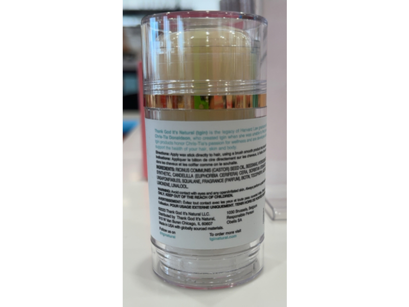 Tgin Miracle Styling Smooth & Sleek Wax Stick, Castor Oil + Squalane, 2.65 oz/78 mL