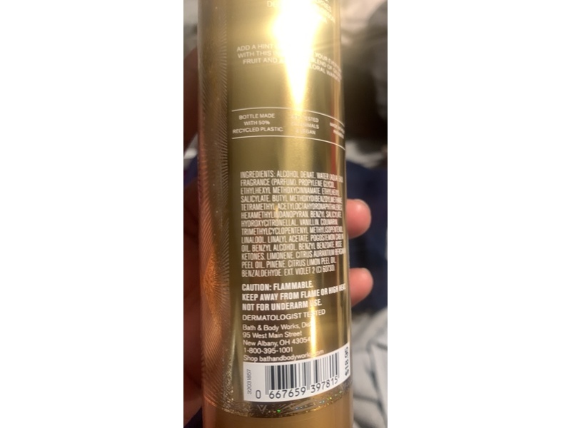 Bath & Body Works Fine Fragrance Mist, Touch Of Gold, 8 fl oz/236 mL