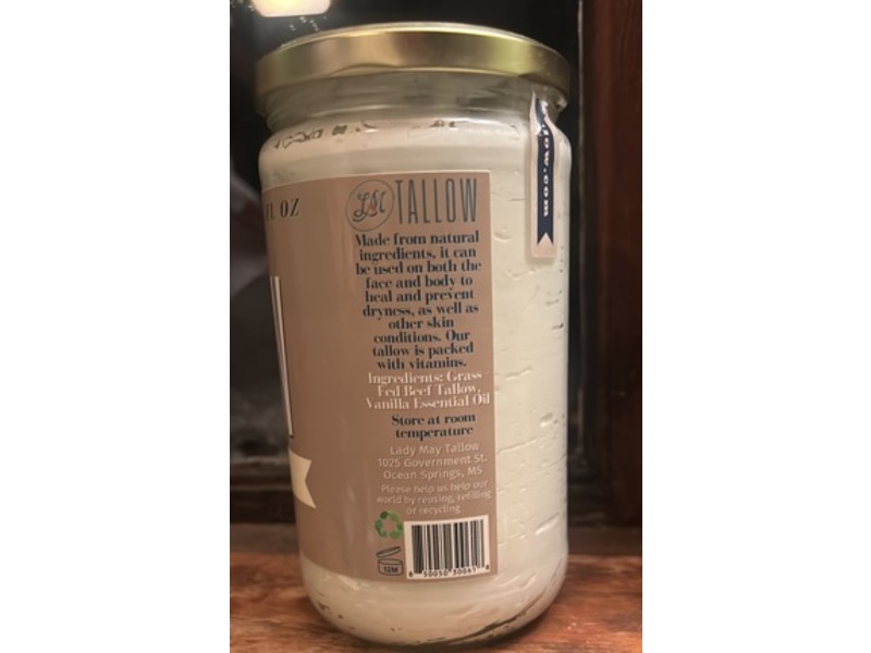 Lady May Tallow Whipped Tallow, Vanilla Bean, 24 oz