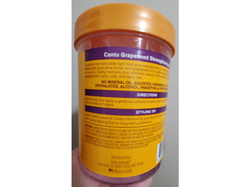 Cantu Grapeseed Strengthening Gel, Grapeseed Oil & Shea Butter, Alcohol Free, 18.5 oz/524 g, Pack Of 2