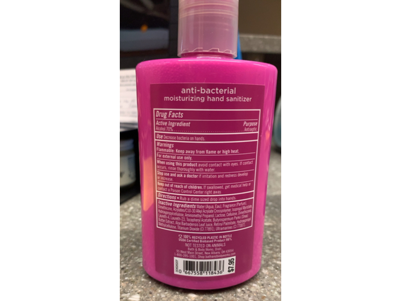 Bath & Body Works Anti-Bacterial Moisturizing Hand Sanitizer, Pink Pineapple Sunrise, 7.6 fl oz/225 mL